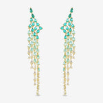 Load image into Gallery viewer, Aqua Cascade Drop Earrings