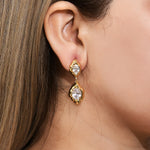 Load image into Gallery viewer, Sculpted Crystal Danglers