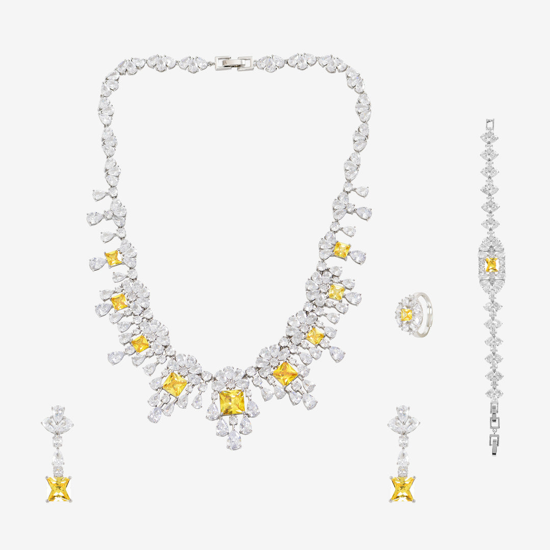 Noor-e-sunehri Diamond Necklace Set