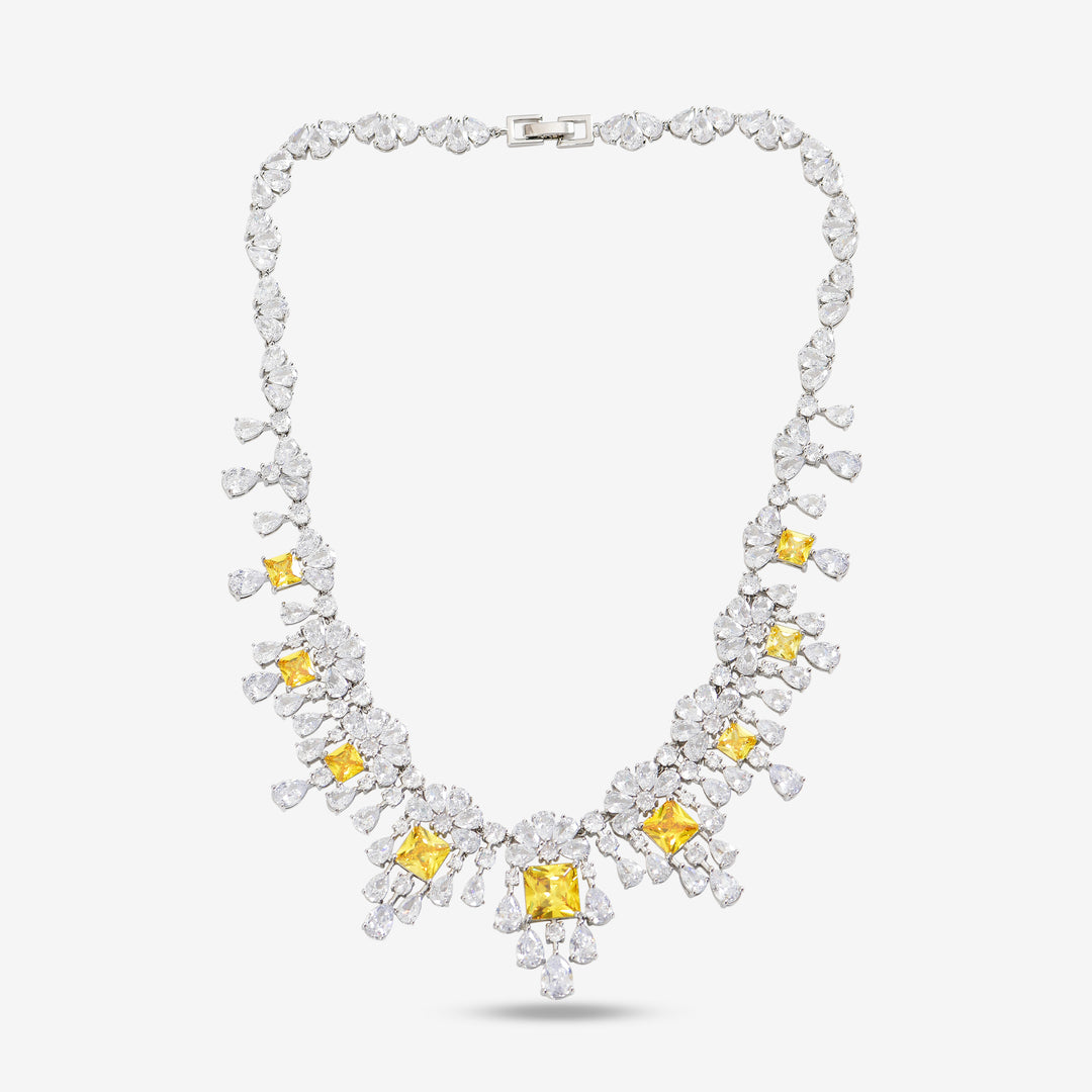 Noor-e-sunehri Diamond Necklace Set