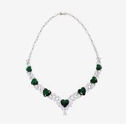 Heart Of Emerald Necklace Set