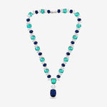 Load image into Gallery viewer, Emerald Sapphire Fusion Necklace Set
