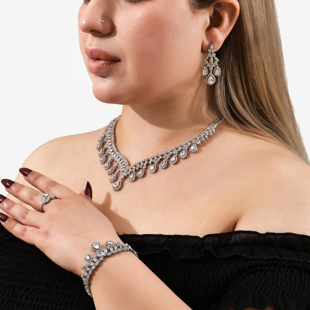 Crown Jewel Diamond Necklace Set