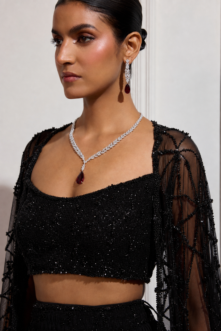 Pendulum Diamond Necklace Set