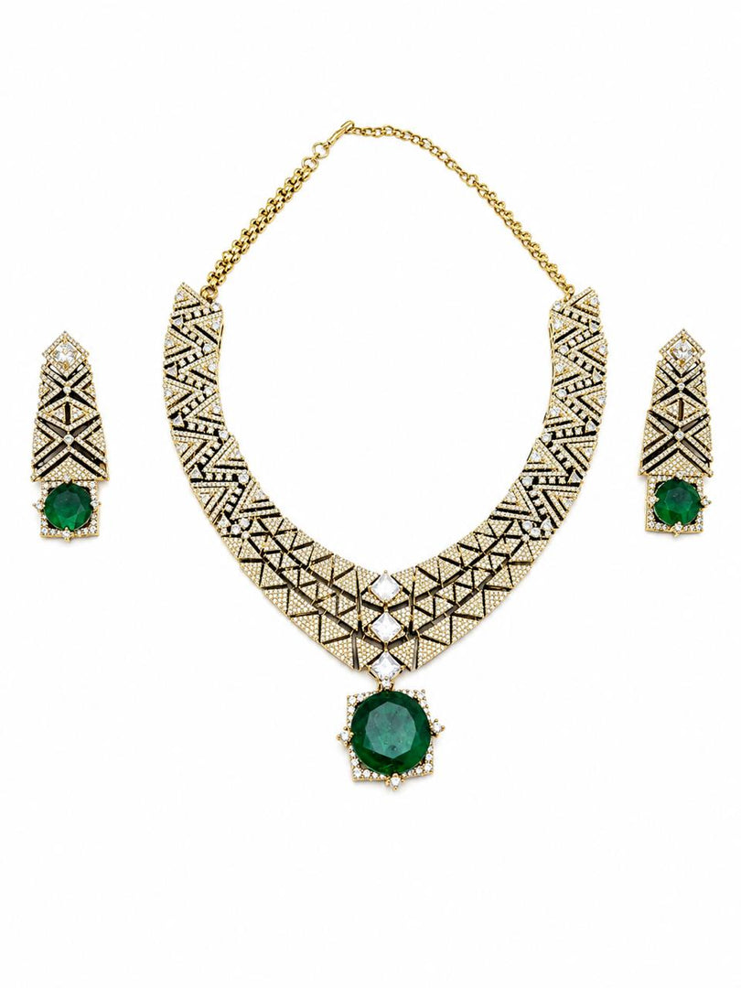 Glint Green Necklace Set