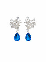 Load image into Gallery viewer, Aqua Solitaire Earrings