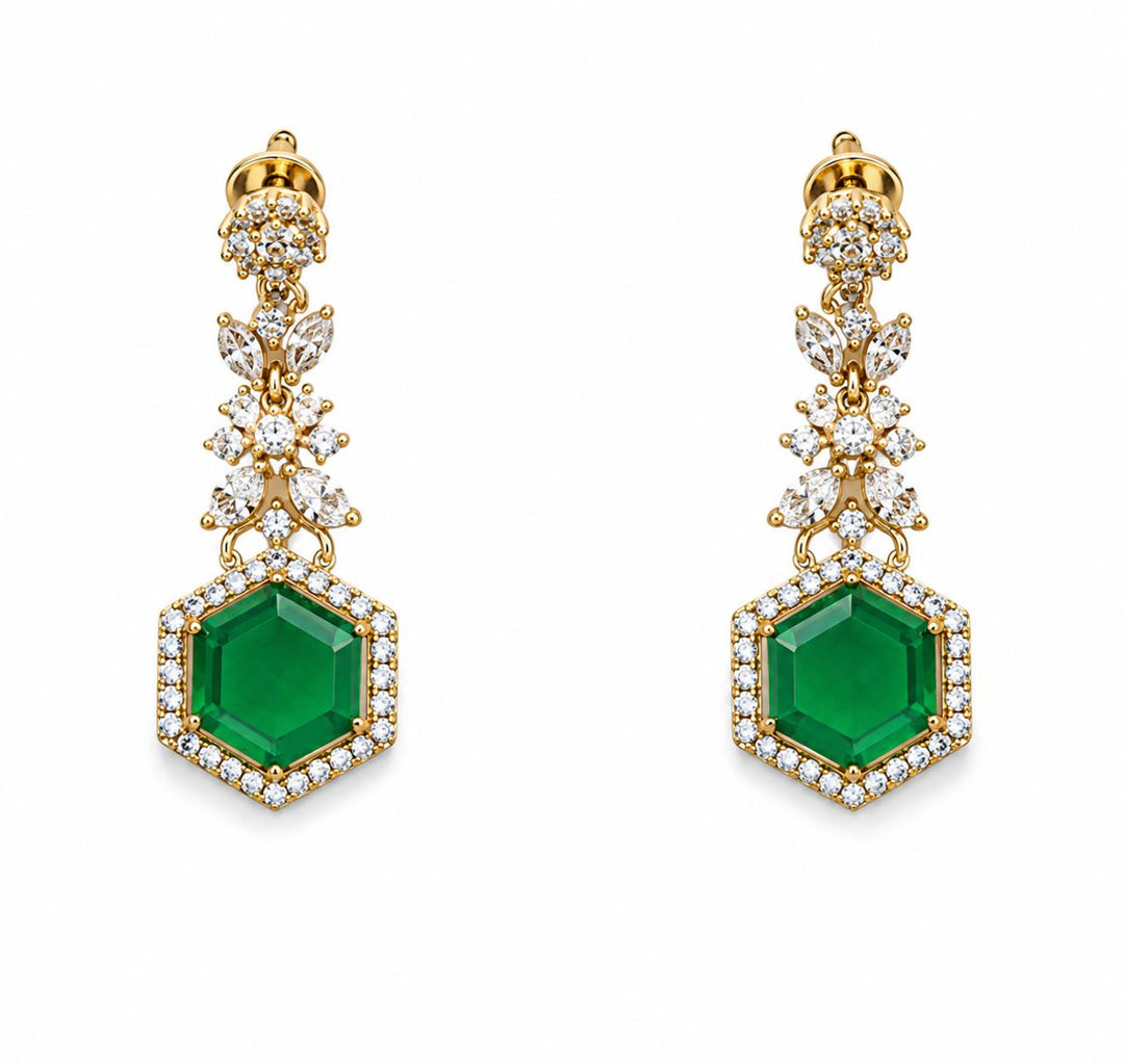 Solis Green Diamond Necklace Set